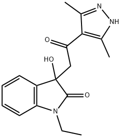 1031874-73-3 3-[2-(3,5-dimethyl-1H-pyrazol-4-yl)-2-oxoethyl]-1-ethyl-3-hydroxy-1,3-dihydro-2H-indol-2-one