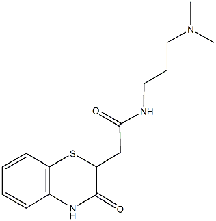 N-[3-(dimethylamino)propyl]-2-(3-oxo-3,4-dihydro-2H-1,4-benzothiazin-2-yl)acetamide 结构式