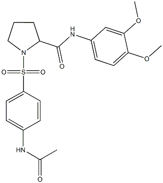 1-{[4-(acetylamino)phenyl]sulfonyl}-N-(3,4-dimethoxyphenyl)-2-pyrrolidinecarboxamide Structure