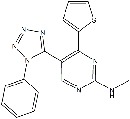 N-methyl-N-[5-(1-phenyl-1H-tetraazol-5-yl)-4-(2-thienyl)-2-pyrimidinyl]amine Struktur