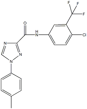 N-[4-chloro-3-(trifluoromethyl)phenyl]-1-(4-methylphenyl)-1H-1,2,4-triazole-3-carboxamide 化学構造式