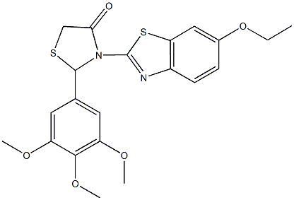 3-(6-ethoxy-1,3-benzothiazol-2-yl)-2-(3,4,5-trimethoxyphenyl)-1,3-thiazolidin-4-one Structure