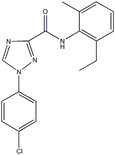 1-(4-chlorophenyl)-N-(2-ethyl-6-methylphenyl)-1H-1,2,4-triazole-3-carboxamide 结构式