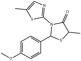 2-(4-methoxyphenyl)-5-methyl-3-(5-methyl-1,3-thiazol-2-yl)-1,3-thiazolidin-4-one Structure