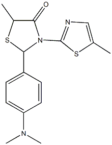 2-[4-(dimethylamino)phenyl]-5-methyl-3-(5-methyl-1,3-thiazol-2-yl)-1,3-thiazolidin-4-one Structure