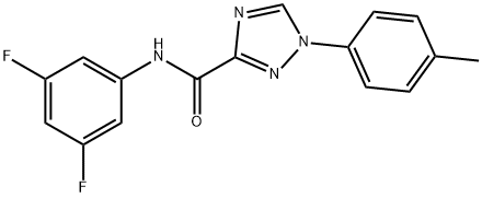 N-(3,5-difluorophenyl)-1-(4-methylphenyl)-1H-1,2,4-triazole-3-carboxamide 化学構造式