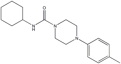 N-cyclohexyl-4-(4-methylphenyl)-1-piperazinecarboxamide 化学構造式