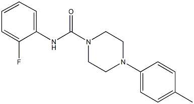 N-(2-fluorophenyl)-4-(4-methylphenyl)-1-piperazinecarboxamide 结构式