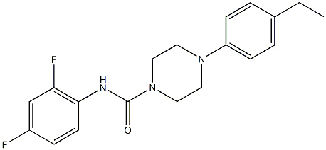 N-(2,4-difluorophenyl)-4-(4-ethylphenyl)-1-piperazinecarboxamide Struktur