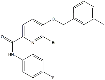 6-bromo-N-(4-fluorophenyl)-5-[(3-methylbenzyl)oxy]-2-pyridinecarboxamide,1034737-83-1,结构式