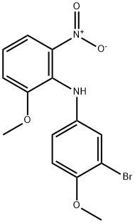 N-(3-bromo-4-methoxyphenyl)-2-methoxy-6-nitroaniline Struktur
