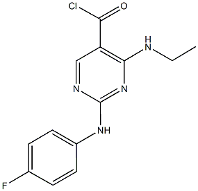 4-(ethylamino)-2-(4-fluoroanilino)-5-pyrimidinecarbonyl chloride 结构式