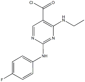 4-(ethylamino)-2-(4-fluoroanilino)-5-pyrimidinecarbonyl chloride,1034738-27-6,结构式