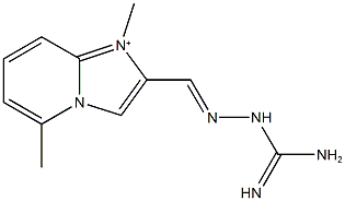 2-{2-[amino(imino)methyl]carbohydrazonoyl}-1,5-dimethylimidazo[1,2-a]pyridin-1-ium 结构式