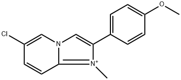 6-chloro-2-(4-methoxyphenyl)-1-methyl-1H-imidazo[1,2-a]pyridin-4-ium 结构式