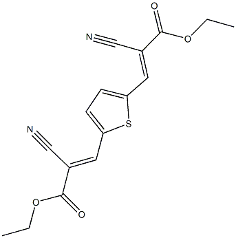 ethyl 2-cyano-3-[5-(2-cyano-3-ethoxy-3-oxo-1-propenyl)-2-thienyl]acrylate,1044-78-6,结构式