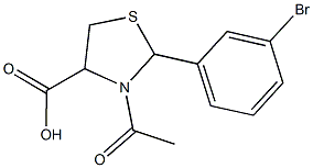 3-acetyl-2-(3-bromophenyl)-1,3-thiazolidine-4-carboxylic acid,1044138-40-0,结构式