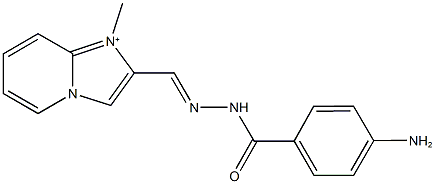 2-[2-(4-aminobenzoyl)carbohydrazonoyl]-1-methylimidazo[1,2-a]pyridin-1-ium 结构式
