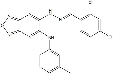 2,4-dichlorobenzaldehyde [6-(3-toluidino)[1,2,5]oxadiazolo[3,4-b]pyrazin-5-yl]hydrazone Structure