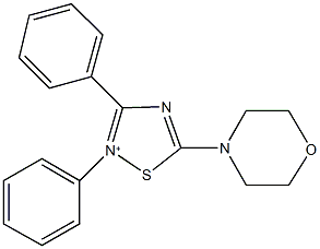 5-(4-morpholinyl)-2,3-diphenyl-1,2,4-thiadiazol-2-ium 化学構造式