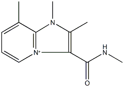 1,2,8-trimethyl-3-[(methylamino)carbonyl]-1H-imidazo[1,2-a]pyridin-4-ium Struktur