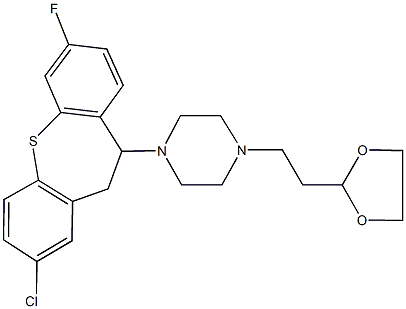 1-(2-chloro-7-fluoro-10,11-dihydrodibenzo[b,f]thiepin-10-yl)-4-[2-(1,3-dioxolan-2-yl)ethyl]piperazine Structure