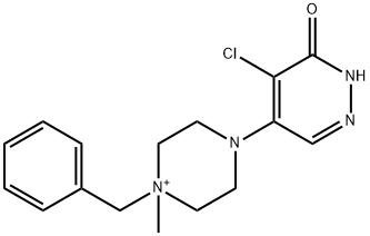 1-benzyl-4-(5-chloro-6-oxo-1,6-dihydro-4-pyridazinyl)-1-methylpiperazin-1-ium 化学構造式