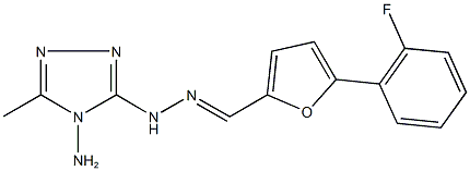 5-(2-fluorophenyl)-2-furaldehyde (4-amino-5-methyl-4H-1,2,4-triazol-3-yl)hydrazone,1049979-67-0,结构式