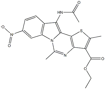 105220-93-7 ethyl 11-(acetylamino)-8-nitro-2,5-dimethylthieno[3',2':4,5]pyrimido[1,6-a]indole-3-carboxylate