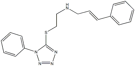 3-phenyl-N-{2-[(1-phenyl-1H-tetraazol-5-yl)sulfanyl]ethyl}-2-propen-1-amine 化学構造式