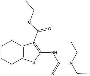 ethyl 2-{[(diethylamino)carbothioyl]amino}-4,5,6,7-tetrahydro-1-benzothiophene-3-carboxylate Struktur