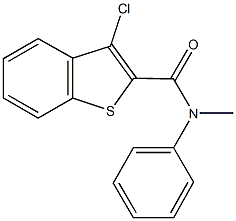 3-chloro-N-methyl-N-phenyl-1-benzothiophene-2-carboxamide 化学構造式