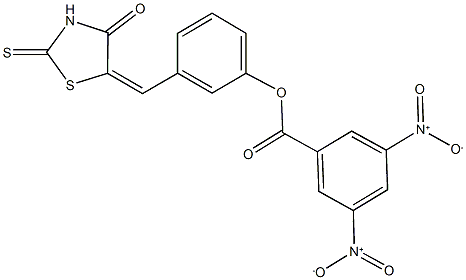 3-[(4-oxo-2-thioxo-1,3-thiazolidin-5-ylidene)methyl]phenyl 3,5-bisnitrobenzoate,1055980-39-6,结构式