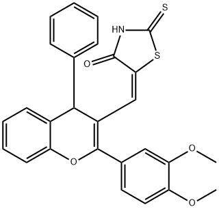 1055980-48-7 5-{[2-(3,4-dimethoxyphenyl)-4-phenyl-4H-chromen-3-yl]methylene}-2-thioxo-1,3-thiazolidin-4-one