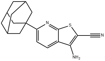 6-(1-adamantyl)-3-aminothieno[2,3-b]pyridine-2-carbonitrile Struktur