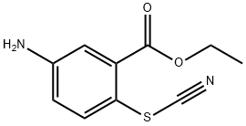 ethyl 5-amino-2-(cyanosulfanyl)benzoate 化学構造式