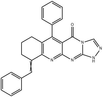 10-benzylidene-6-phenyl-7,8,9,10-tetrahydro[1,2,4]triazolo[4',3':1,2]pyrimido[4,5-b]quinolin-5(1H)-one Structure