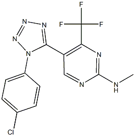 N-[5-[1-(4-chlorophenyl)-1H-tetraazol-5-yl]-4-(trifluoromethyl)-2-pyrimidinyl]-N-methylamine Struktur