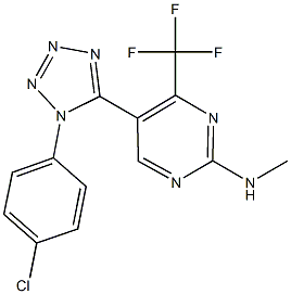 N-[5-[1-(4-chlorophenyl)-1H-tetraazol-5-yl]-4-(trifluoromethyl)-2-pyrimidinyl]-N-methylamine 化学構造式