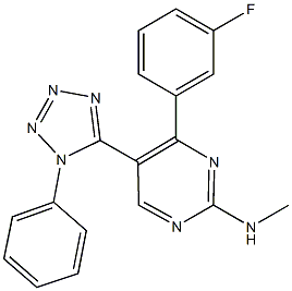 N-[4-(3-fluorophenyl)-5-(1-phenyl-1H-tetraazol-5-yl)-2-pyrimidinyl]-N-methylamine,1057669-54-1,结构式