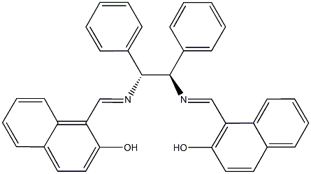 1-{[(2-{[(2-hydroxy-1-naphthyl)methylene]amino}-1,2-diphenylethyl)imino]methyl}-2-naphthol Struktur