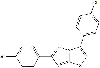 2-(4-bromophenyl)-6-(4-chlorophenyl)[1,3]thiazolo[3,2-b][1,2,4]triazole,106014-01-1,结构式