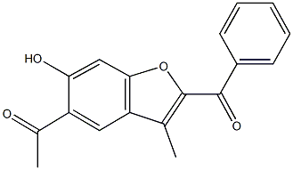 1-(2-benzoyl-6-hydroxy-3-methyl-1-benzofuran-5-yl)ethanone Struktur