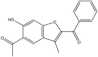 1-(2-benzoyl-6-hydroxy-3-methyl-1-benzofuran-5-yl)ethanone Structure