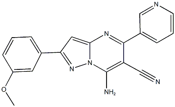 7-amino-2-(3-methoxyphenyl)-5-(3-pyridinyl)pyrazolo[1,5-a]pyrimidine-6-carbonitrile Struktur