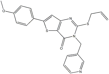 2-(allylsulfanyl)-6-(4-methoxyphenyl)-3-(3-pyridinylmethyl)thieno[3,2-d]pyrimidin-4(3H)-one Structure