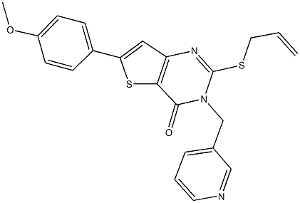 2-(allylsulfanyl)-6-(4-methoxyphenyl)-3-(3-pyridinylmethyl)thieno[3,2-d]pyrimidin-4(3H)-one 化学構造式