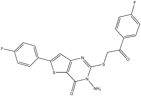 3-amino-6-(4-fluorophenyl)-2-{[2-(4-fluorophenyl)-2-oxoethyl]sulfanyl}thieno[3,2-d]pyrimidin-4(3H)-one Structure