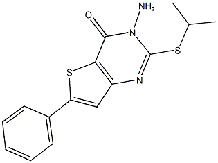 3-amino-2-(isopropylsulfanyl)-6-phenylthieno[3,2-d]pyrimidin-4(3H)-one Struktur