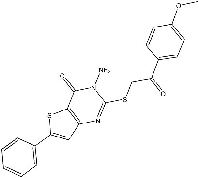 3-amino-2-{[2-(4-methoxyphenyl)-2-oxoethyl]sulfanyl}-6-phenylthieno[3,2-d]pyrimidin-4(3H)-one Structure